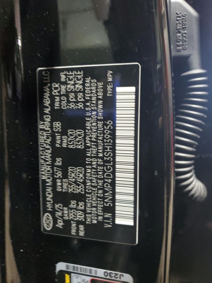 2025 Hyundai Santa Fe Limited VIN: 5NMP4DGL3SH139956 Lot: 80852285