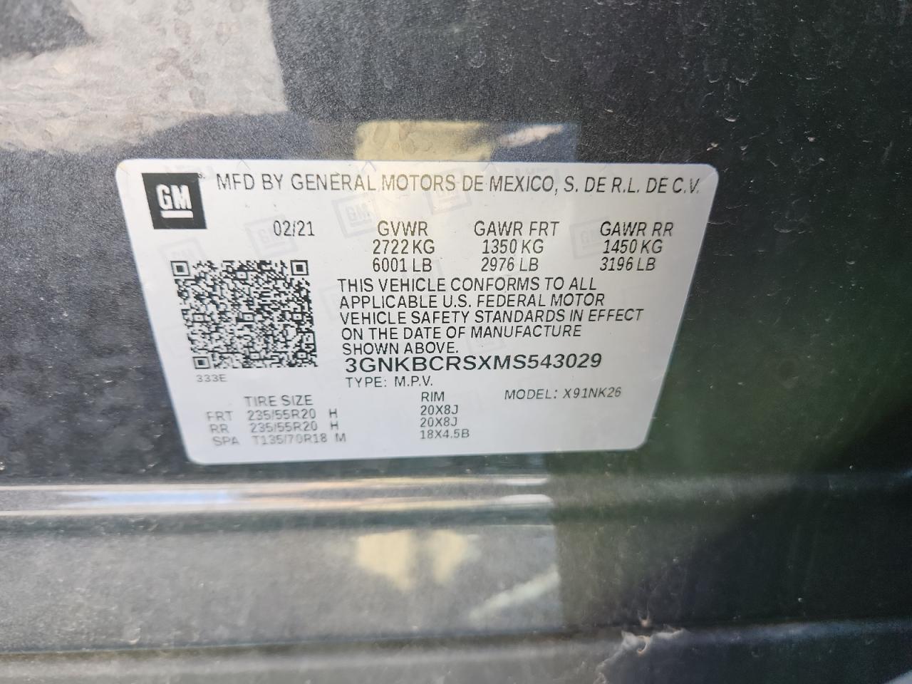 2021 Chevrolet Blazer 2Lt VIN: 3GNKBCRSXMS543029 Lot: 80708795