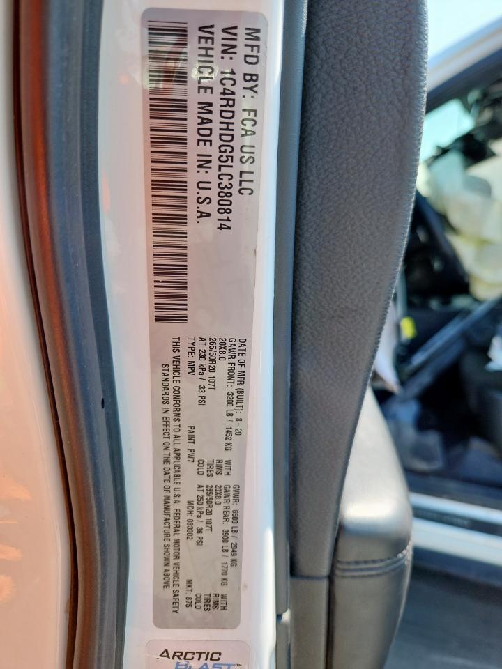 2020 Dodge Durango Gt VIN: 1C4RDHDG5LC380814 Lot: 71710675