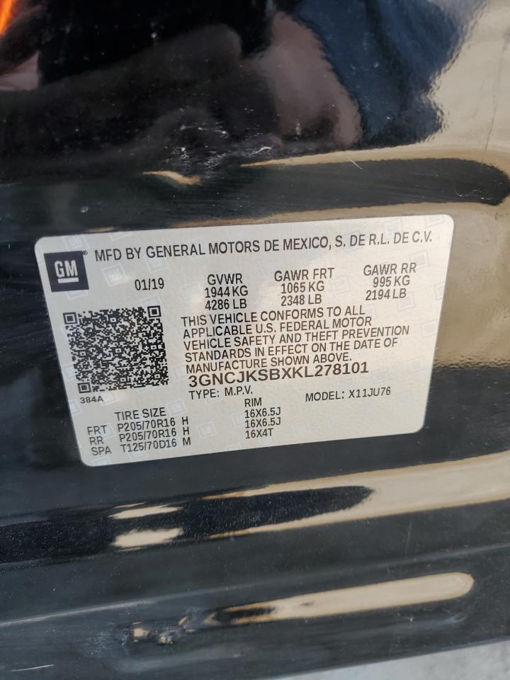 2019 Chevrolet Trax Ls VIN: 3GNCJKSBXKL278101 Lot: 71946815