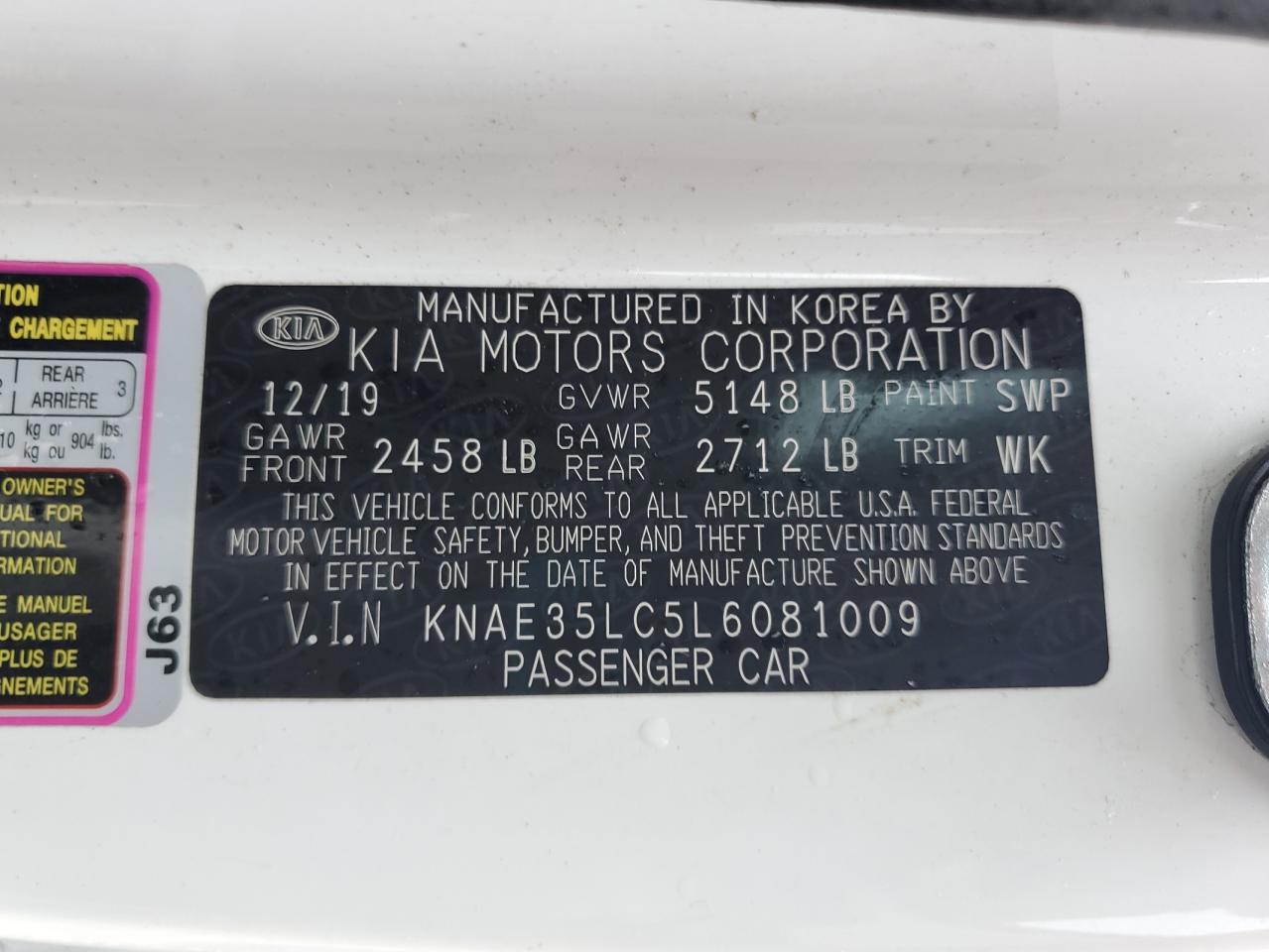 2020 Kia Stinger Gt VIN: KNAE35LC5L6081009 Lot: 71889315