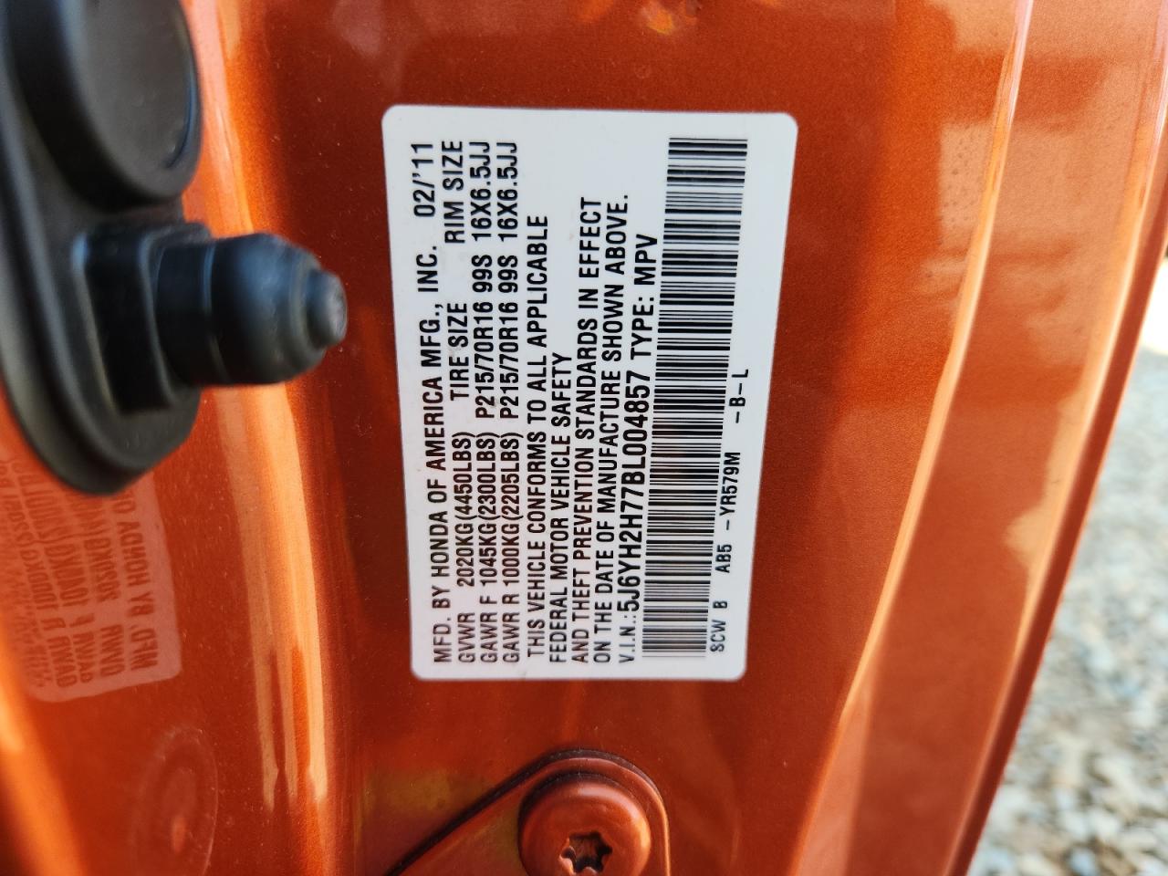 2011 Honda Element Ex VIN: 5J6YH2H77BL004857 Lot: 81608825