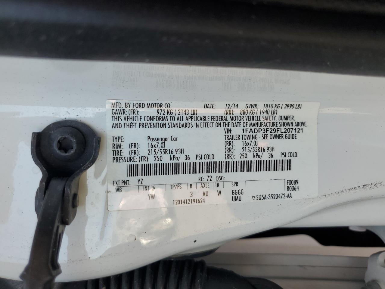 2015 Ford Focus Se VIN: 1FADP3F29FL207121 Lot: 80831575