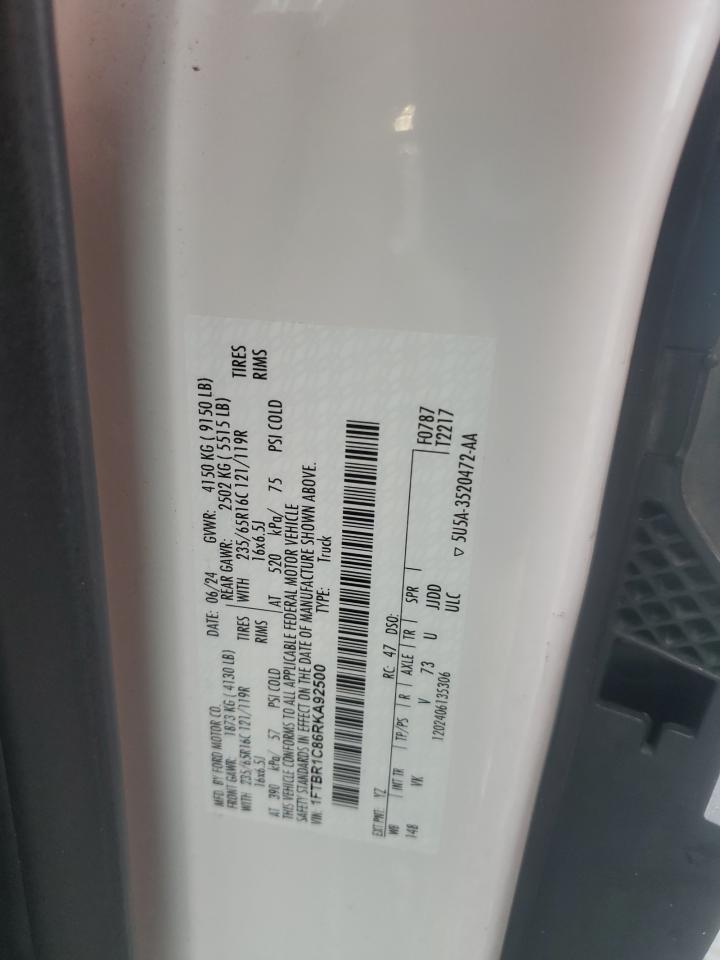 2024 Ford Transit T-250 VIN: 1FTBR1C86RKA92500 Lot: 69119145