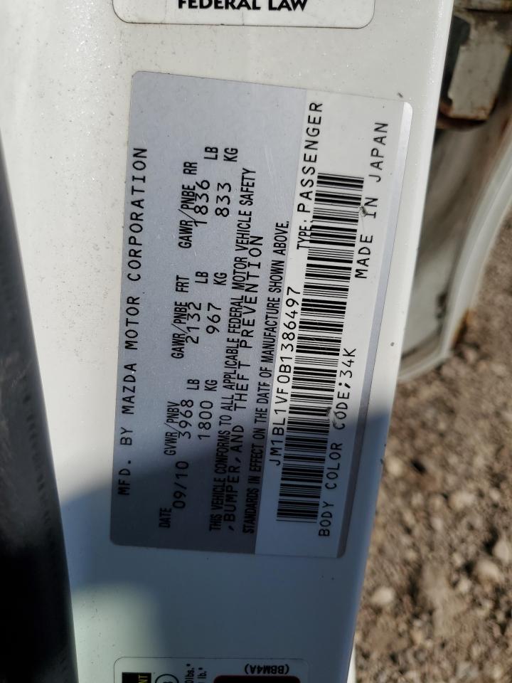 2011 Mazda 3 I VIN: JM1BL1VF0B1386497 Lot: 81024405