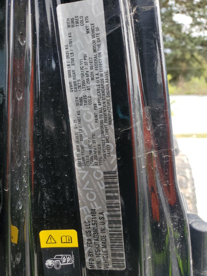 2021 Jeep Gladiator Sport VIN: 1C6HJTAG3ML571104 Lot: 84027255