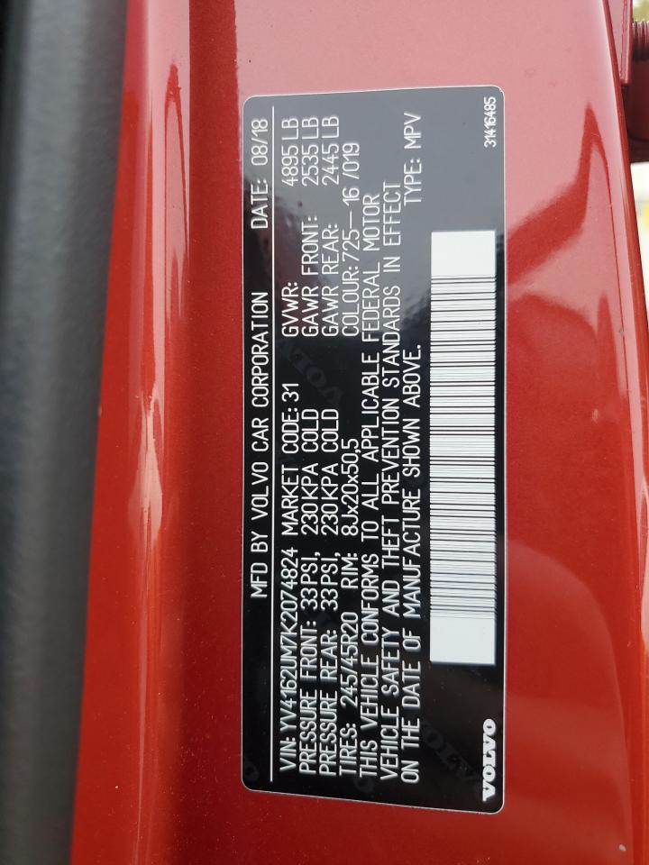 2019 Volvo Xc40 T5 R-Design VIN: YV4162UM7K2074824 Lot: 71623815