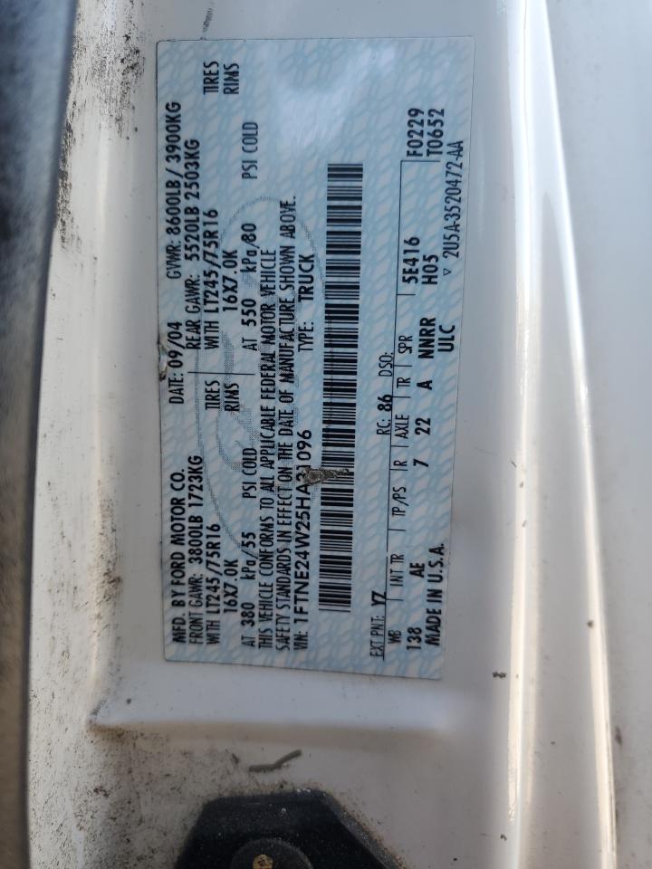 2005 Ford Econoline E250 Van VIN: 1FTNE24W25HA31096 Lot: 84289415