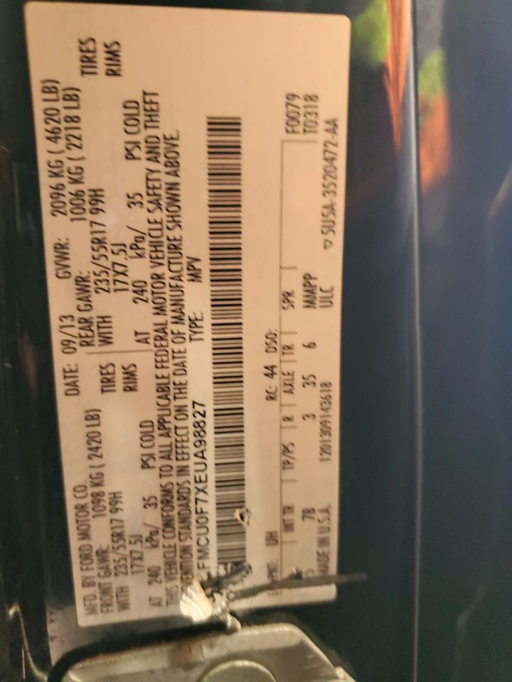 2014 Ford Escape S VIN: 1FMCU0F7XEUA98827 Lot: 81345775