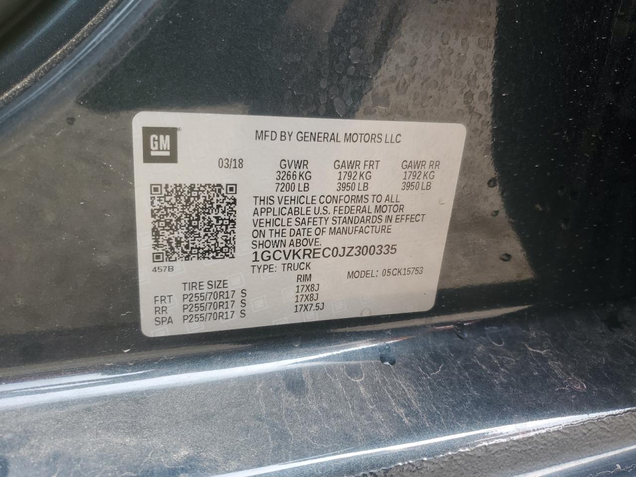 2018 Chevrolet Silverado K1500 Lt VIN: 1GCVKREC0JZ300335 Lot: 80377235