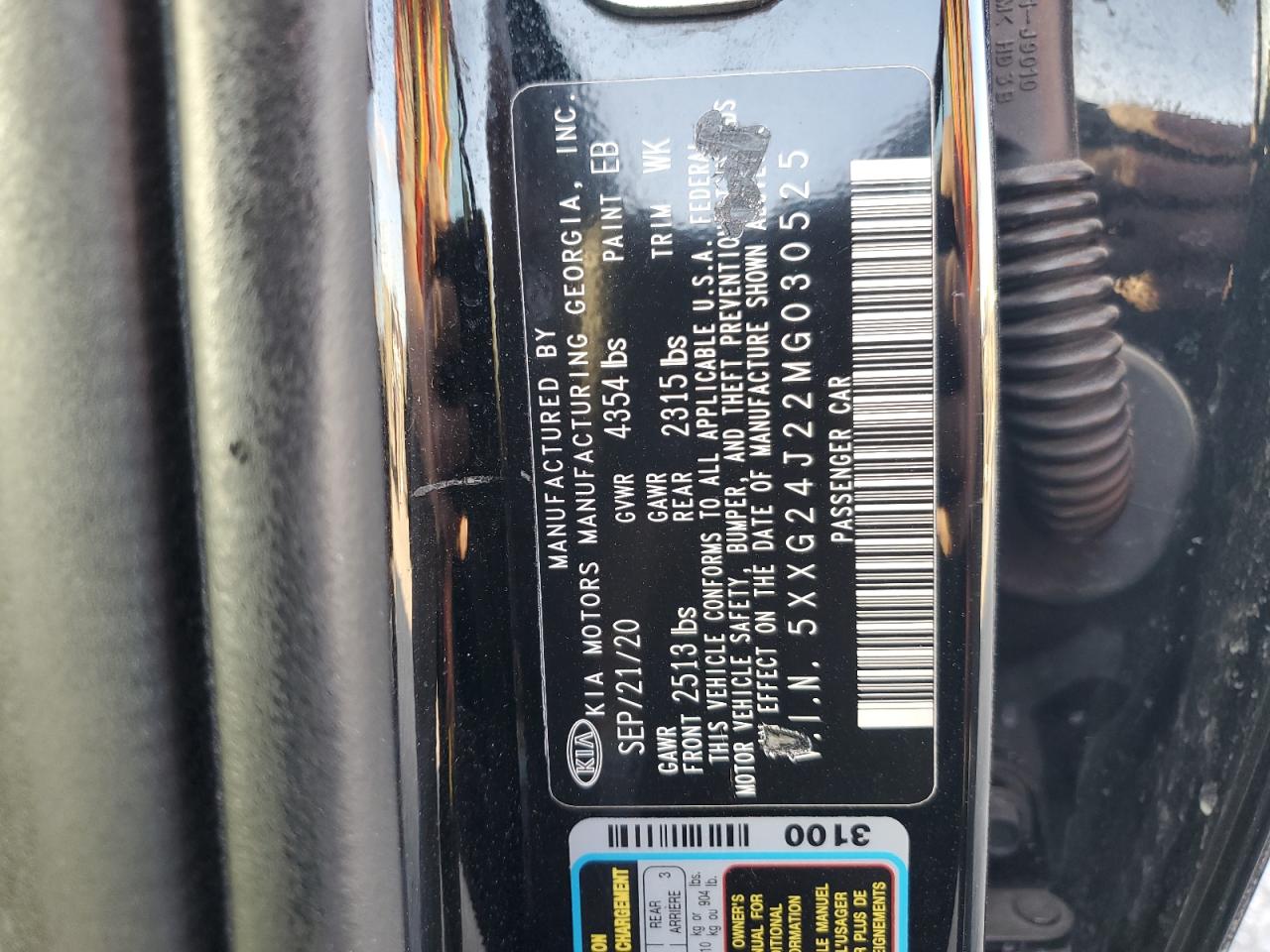 2021 Kia K5 Lx VIN: 5XXG24J22MG030525 Lot: 71227065