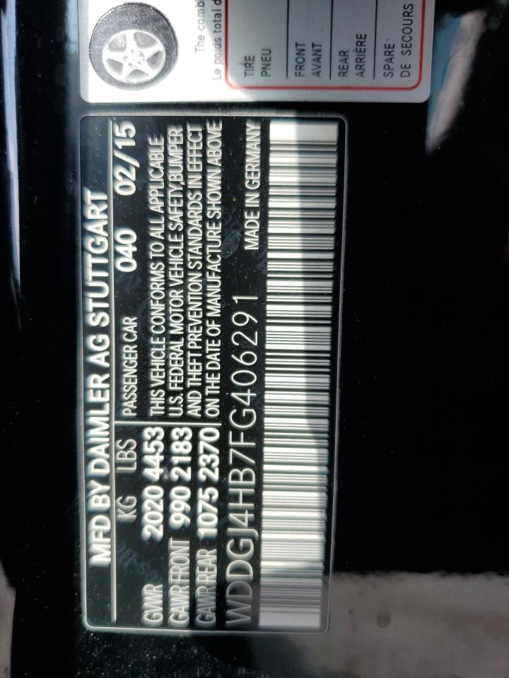 2015 Mercedes-Benz C 250 VIN: WDDGJ4HB7FG406291 Lot: 81927385