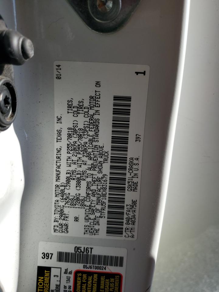 2014 Toyota Tundra Double Cab Sr VIN: 5TFRU5F18EX031679 Lot: 84372325