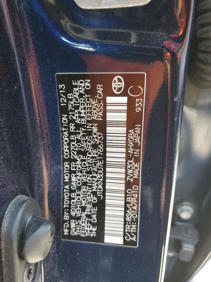 2014 Toyota Prius VIN: JTDKN3DU7E1766737 Lot: 80921915