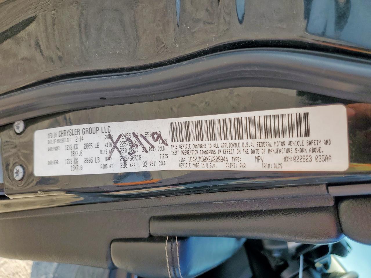 2014 Jeep Cherokee Limited VIN: 1C4PJMDBXEW209944 Lot: 80842785