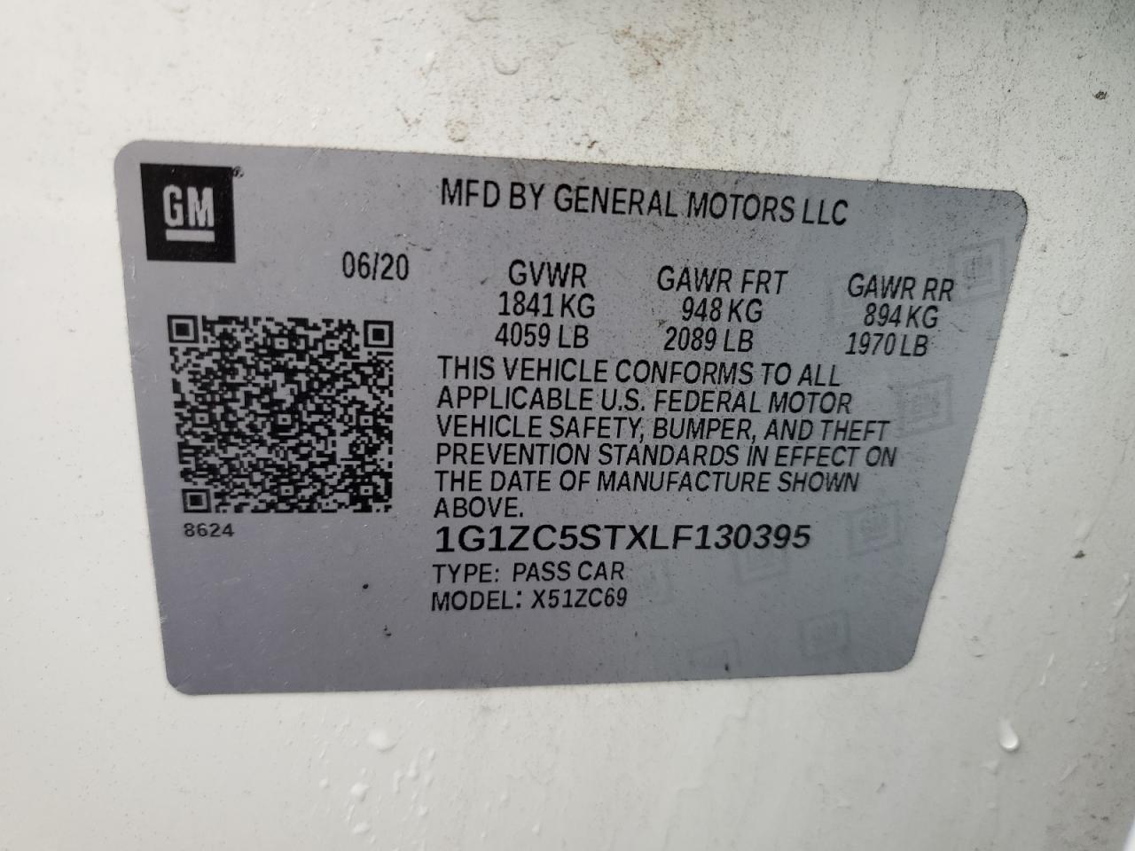 2020 Chevrolet Malibu Ls VIN: 1G1ZC5STXLF130395 Lot: 81517975