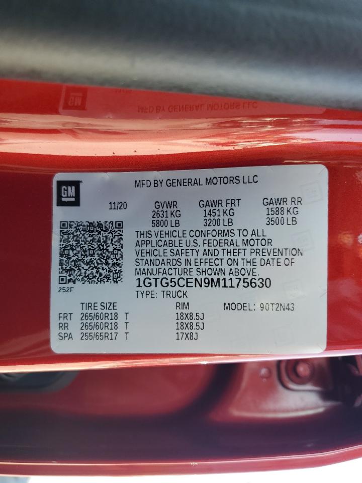 2021 GMC Canyon Elevation VIN: 1GTG5CEN9M1175630 Lot: 80169075