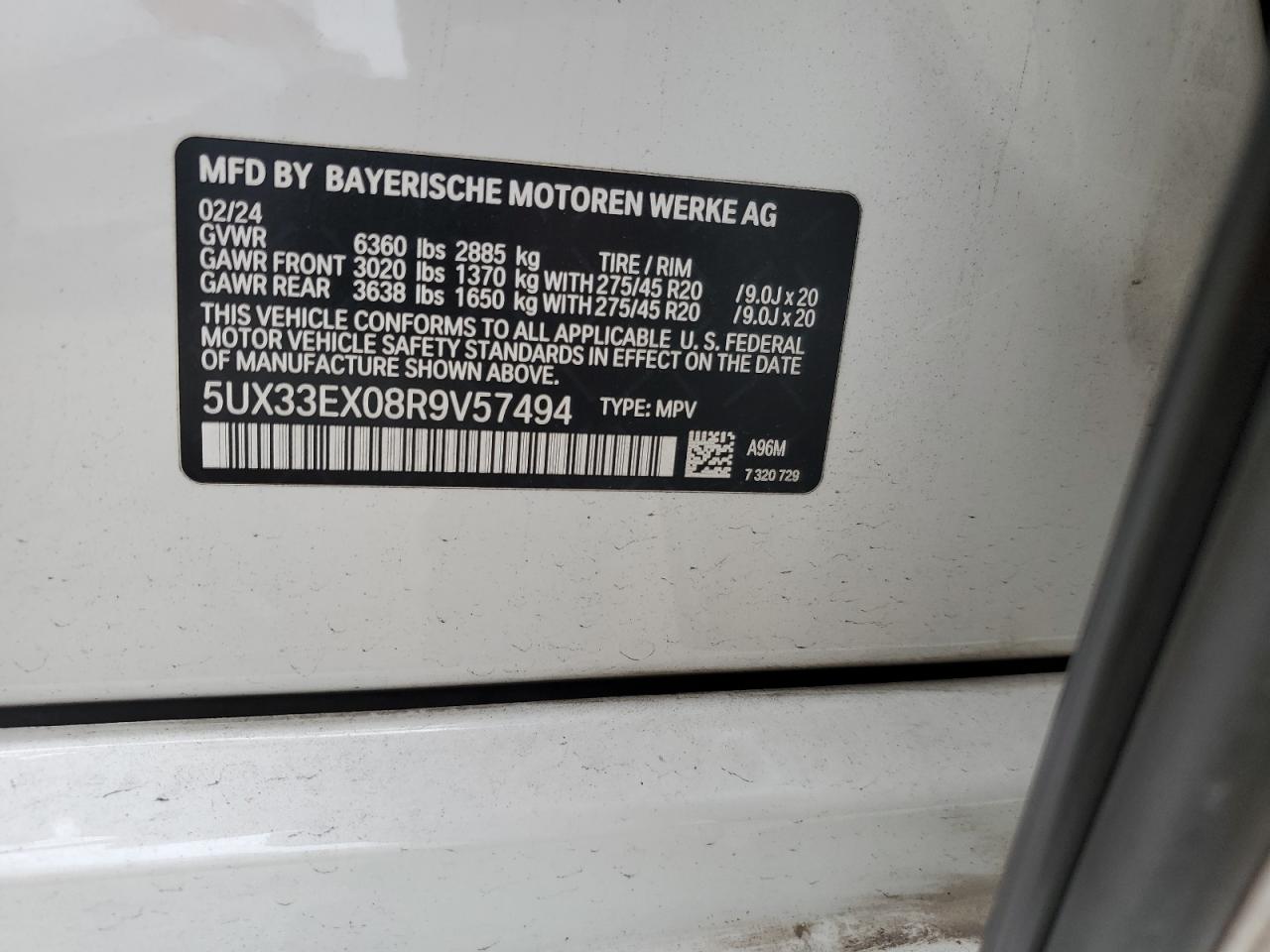 2024 BMW X6 xDrive40I VIN: 5UX33EX08R9V57494 Lot: 81462495