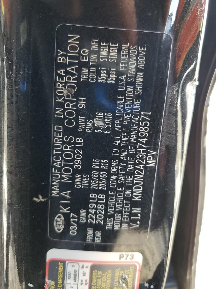 2017 Kia Soul VIN: KNDJN2A23H7498571 Lot: 81684725