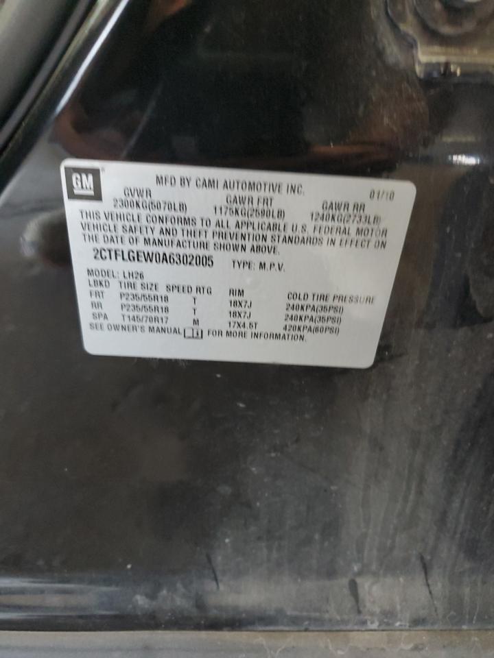 2010 GMC Terrain Slt VIN: 2CTFLGEW0A6302005 Lot: 80029375