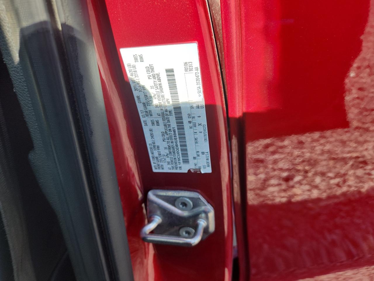 2017 Ford Escape Se VIN: 1FMCU0GD8HUE69461 Lot: 81753985