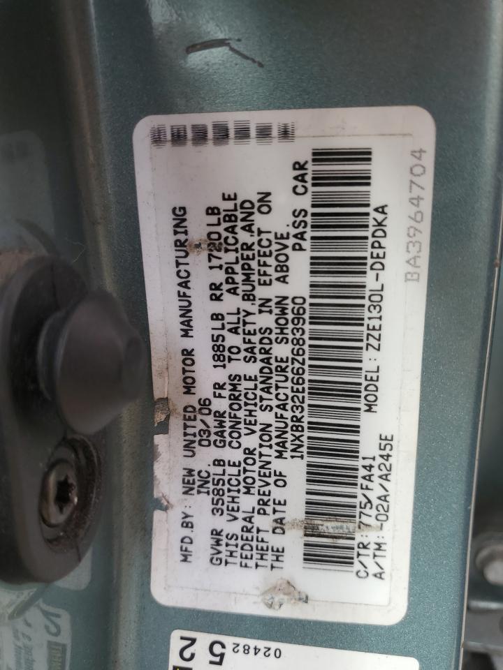 2006 Toyota Corolla Ce VIN: 1NXBR32E66Z683960 Lot: 71652395