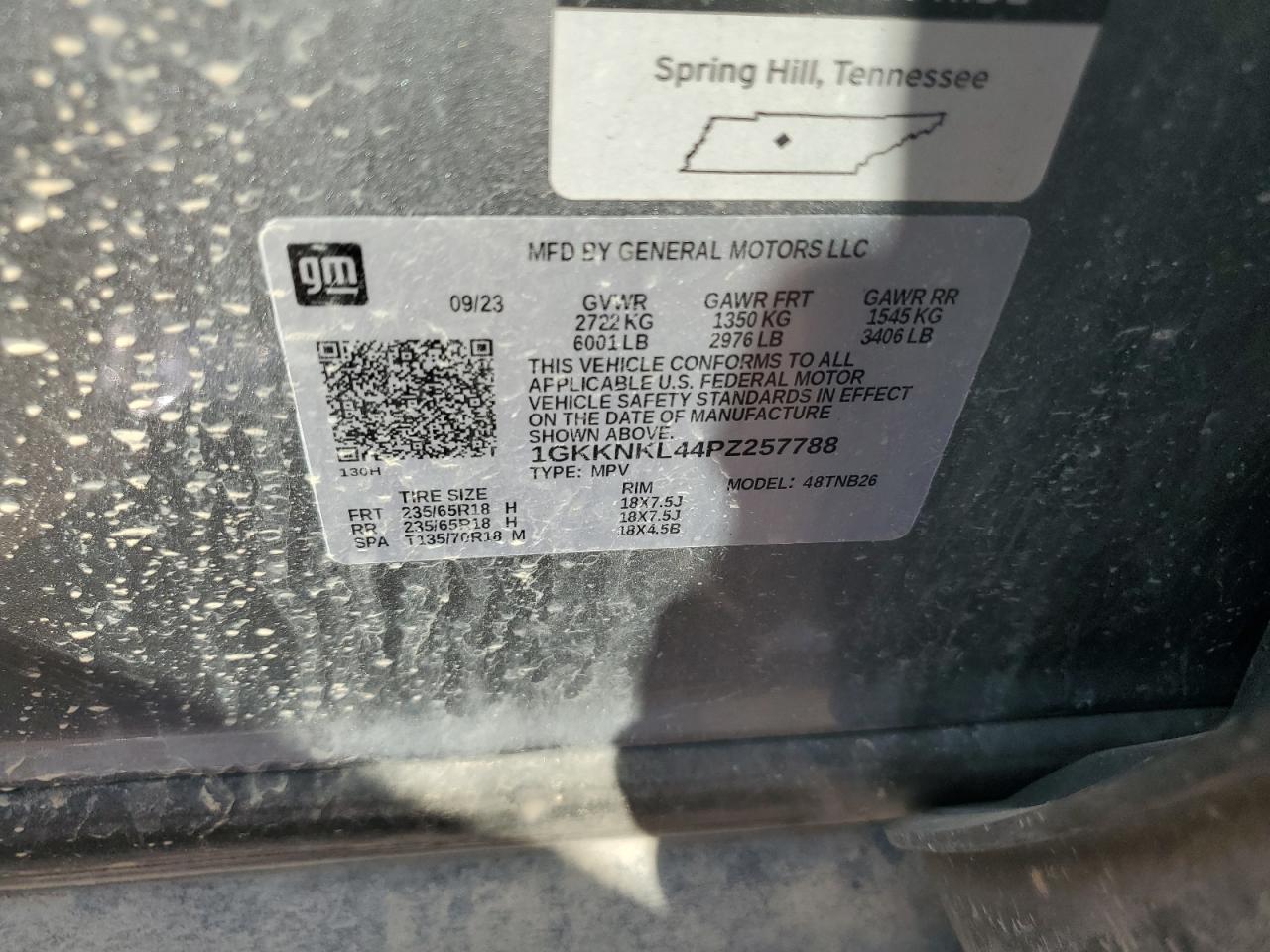 2023 GMC Acadia Sle VIN: 1GKKNKL44PZ257788 Lot: 81195465