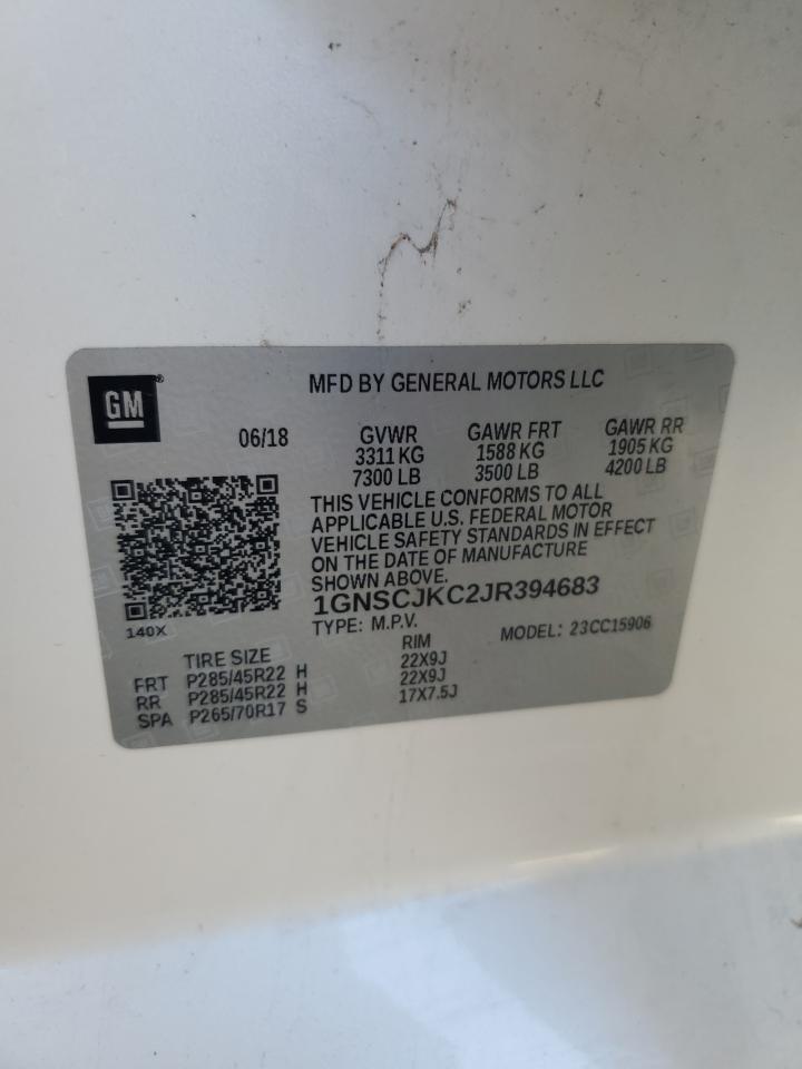 2018 Chevrolet Suburban C1500 Premier VIN: 1GNSCJKC2JR394683 Lot: 81218065