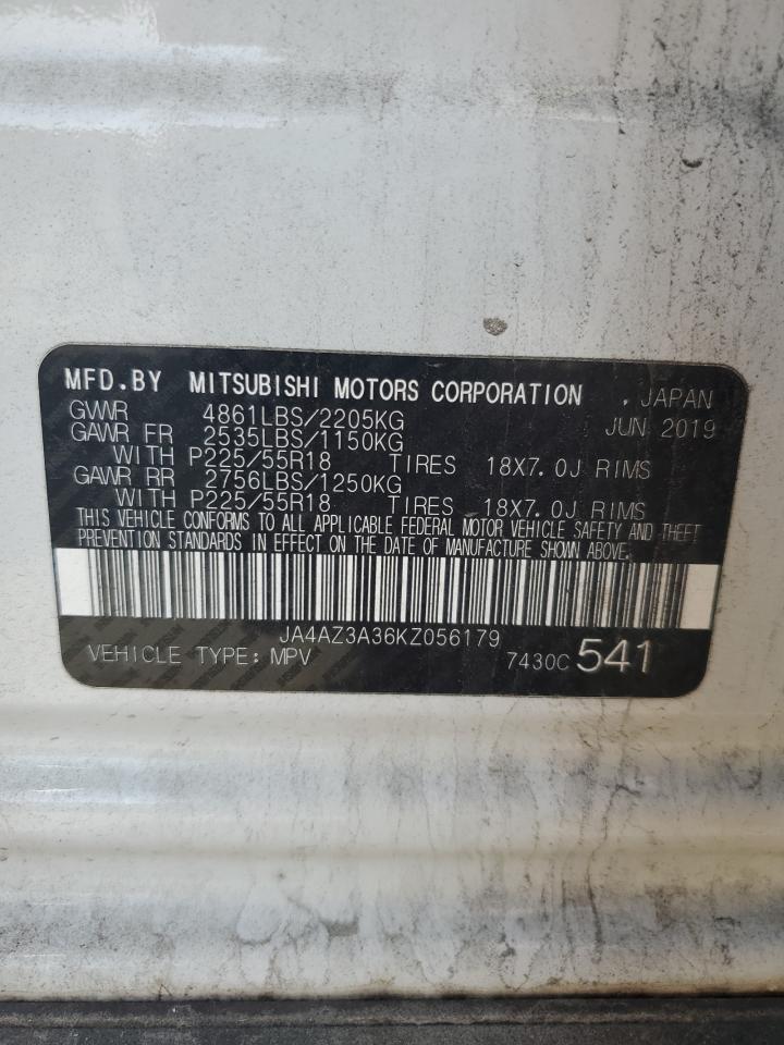 2019 Mitsubishi Outlander Se VIN: JA4AZ3A36KZ056179 Lot: 71240925