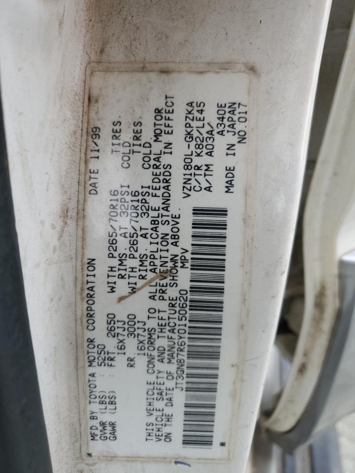 2000 Toyota 4Runner Limited VIN: JT3GN87R6Y0150620 Lot: 80847905