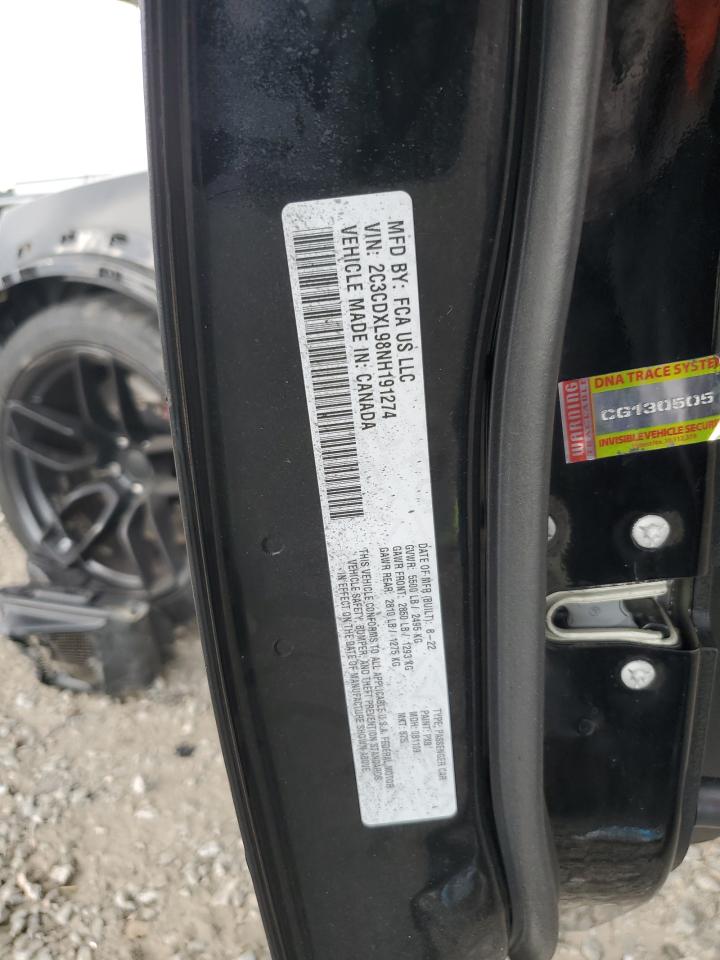 2022 Dodge Charger Srt Hellcat VIN: 2C3CDXL98NH191274 Lot: 81053355