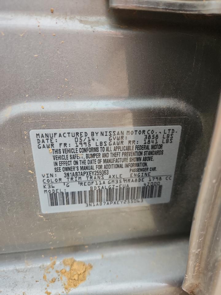 2014 Nissan Sentra S VIN: 3N1AB7APXEY255063 Lot: 81577975