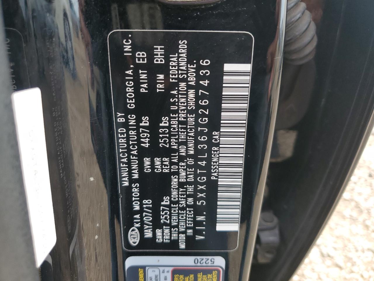 2018 Kia Optima Lx VIN: 5XXGT4L36JG267436 Lot: 84226945