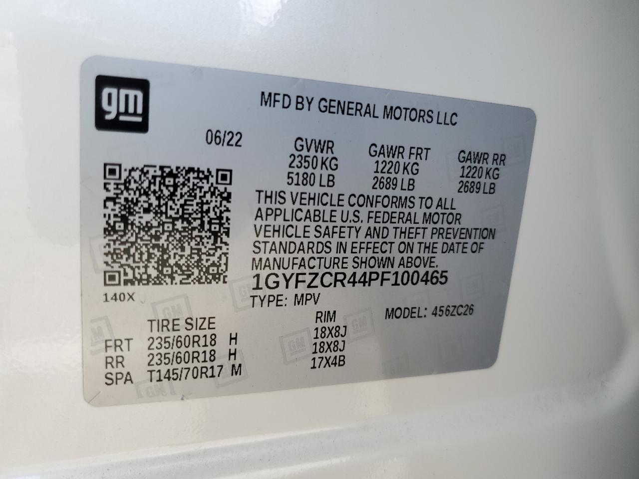 2023 Cadillac Xt4 Premium Luxury VIN: 1GYFZCR44PF100465 Lot: 72099295