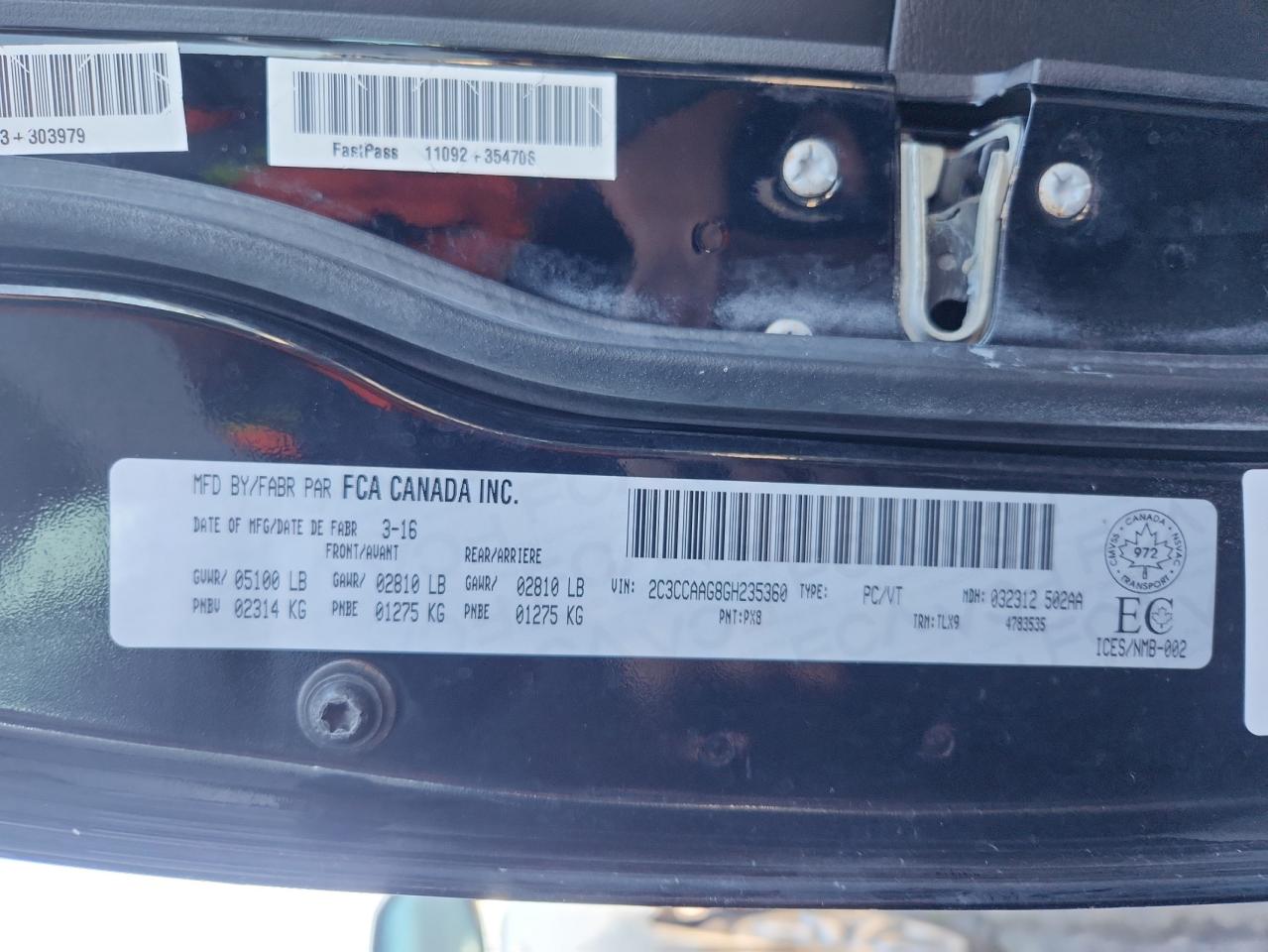 2016 Chrysler 300 Limited VIN: 2C3CCAAG8GH235360 Lot: 71876225