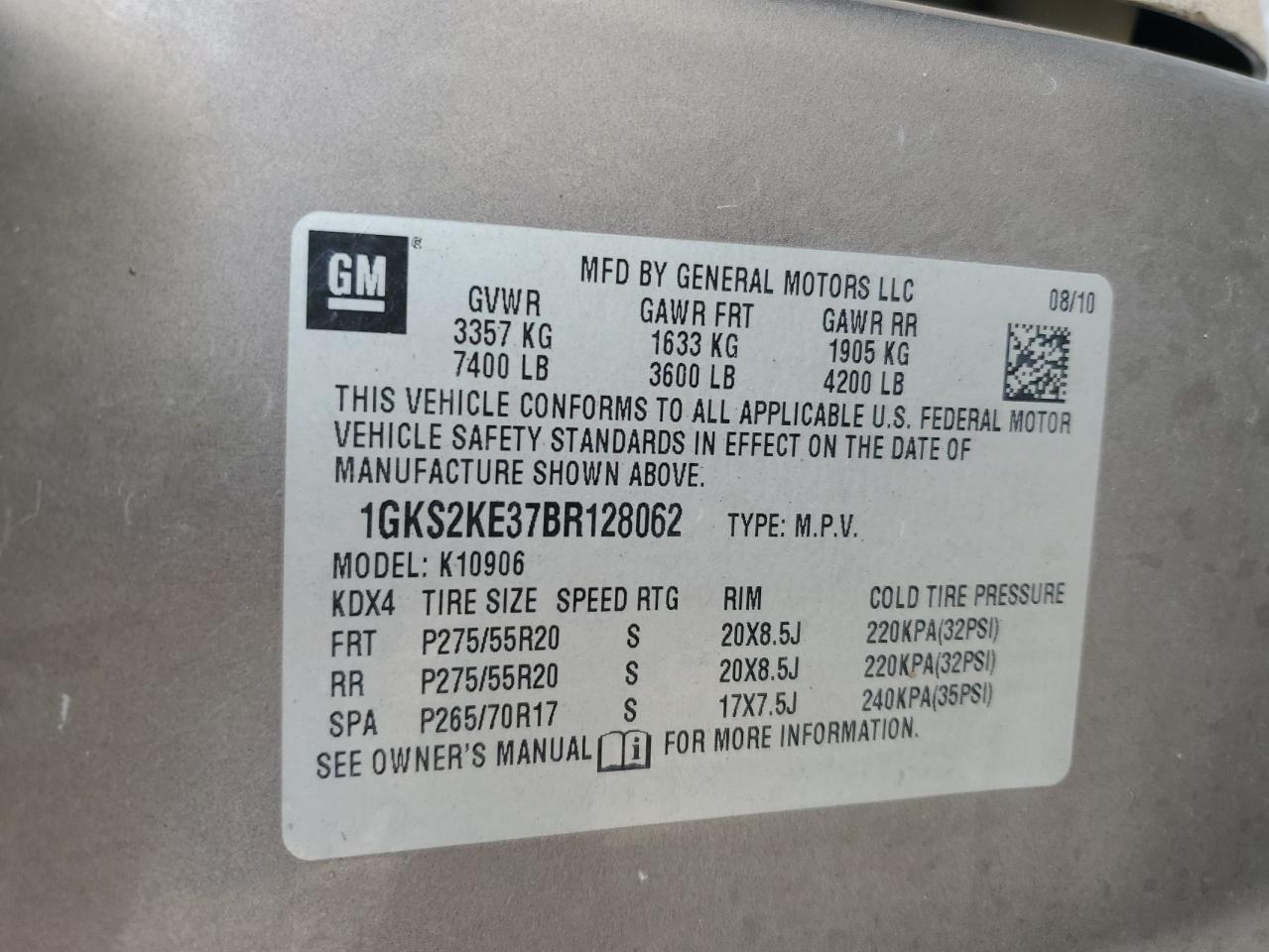 2011 GMC Yukon Xl K1500 Slt VIN: 1GKS2KE37BR128062 Lot: 71705225