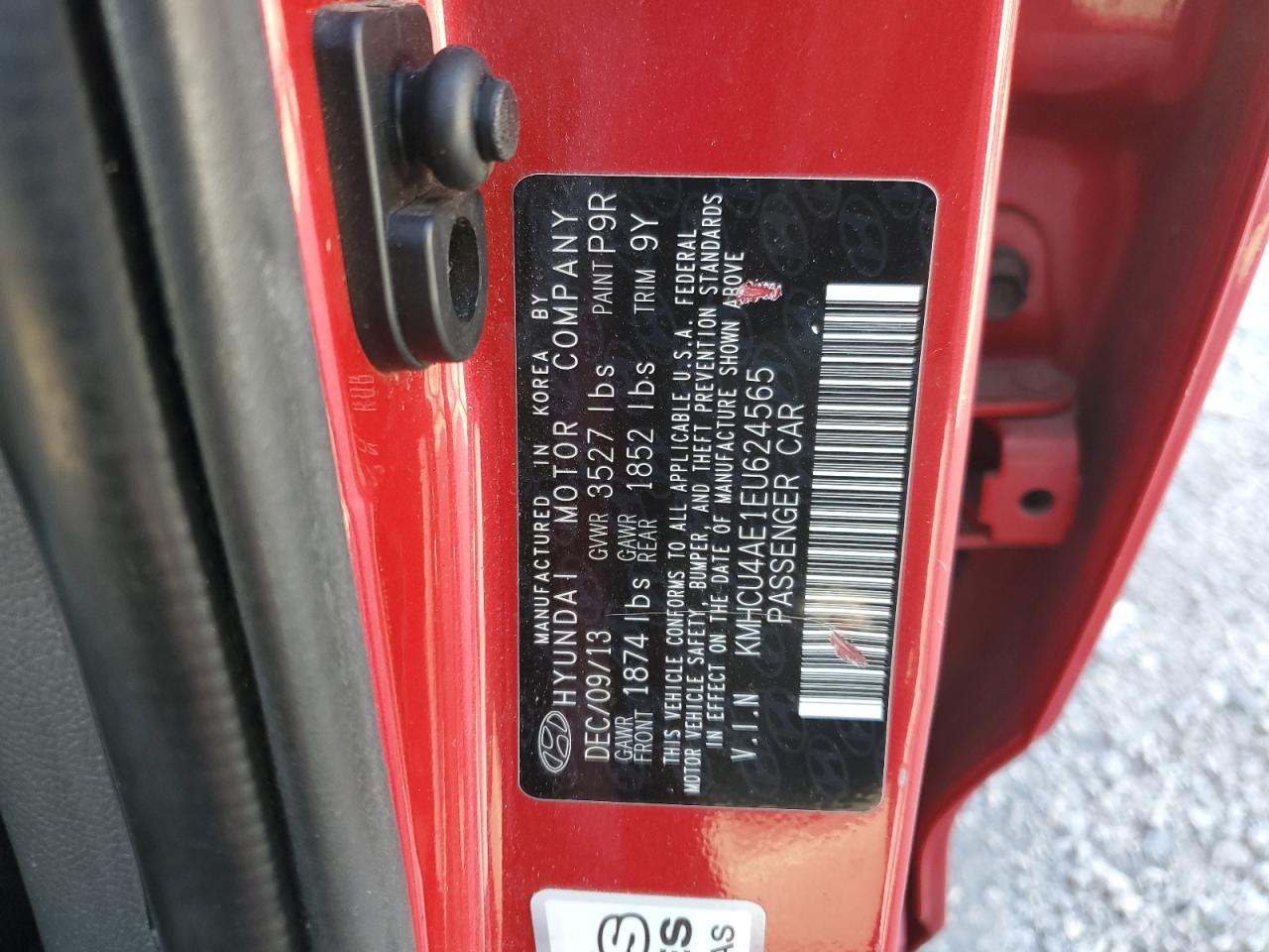 2014 Hyundai Accent Gls VIN: KMHCU4AE1EU624565 Lot: 92412525