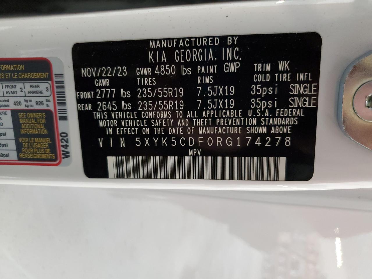 2024 Kia Sportage Sx Prestige VIN: 5XYK5CDF0RG174278 Lot: 72051885