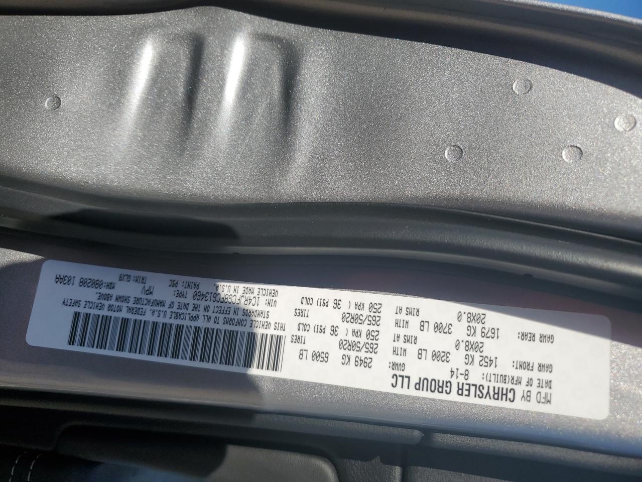 2015 Jeep Grand Cherokee Overland VIN: 1C4RJFCG8FC613460 Lot: 81419015