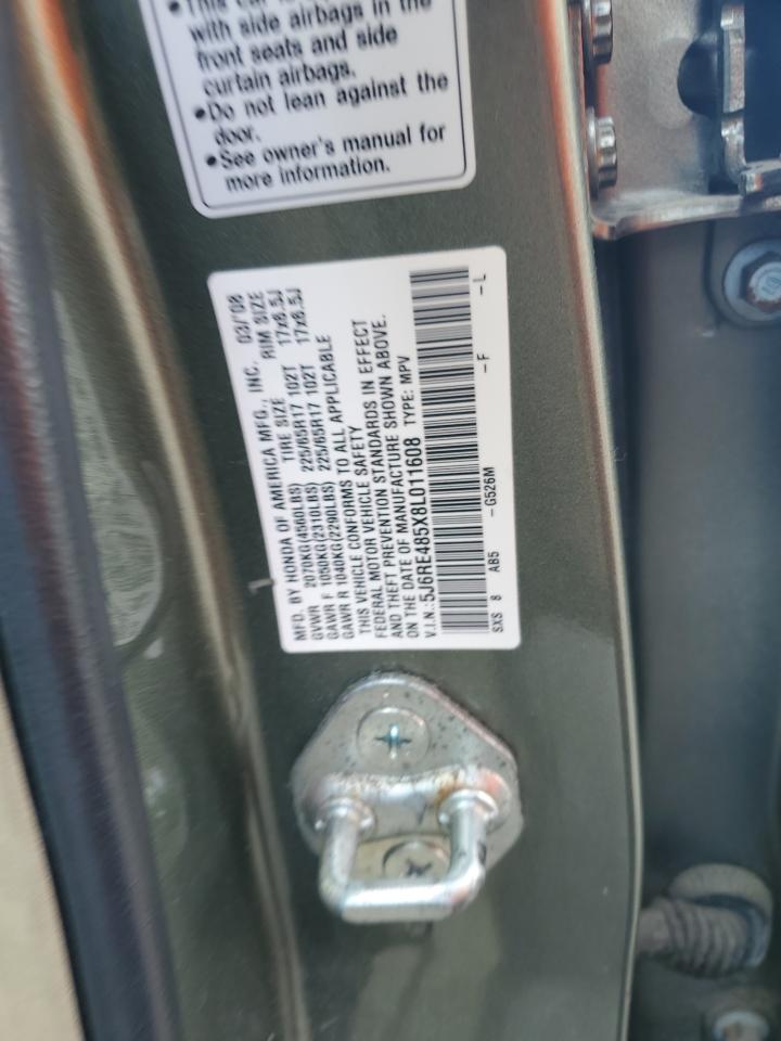 2008 Honda Cr-V Ex VIN: 5J6RE485X8L011608 Lot: 80466745