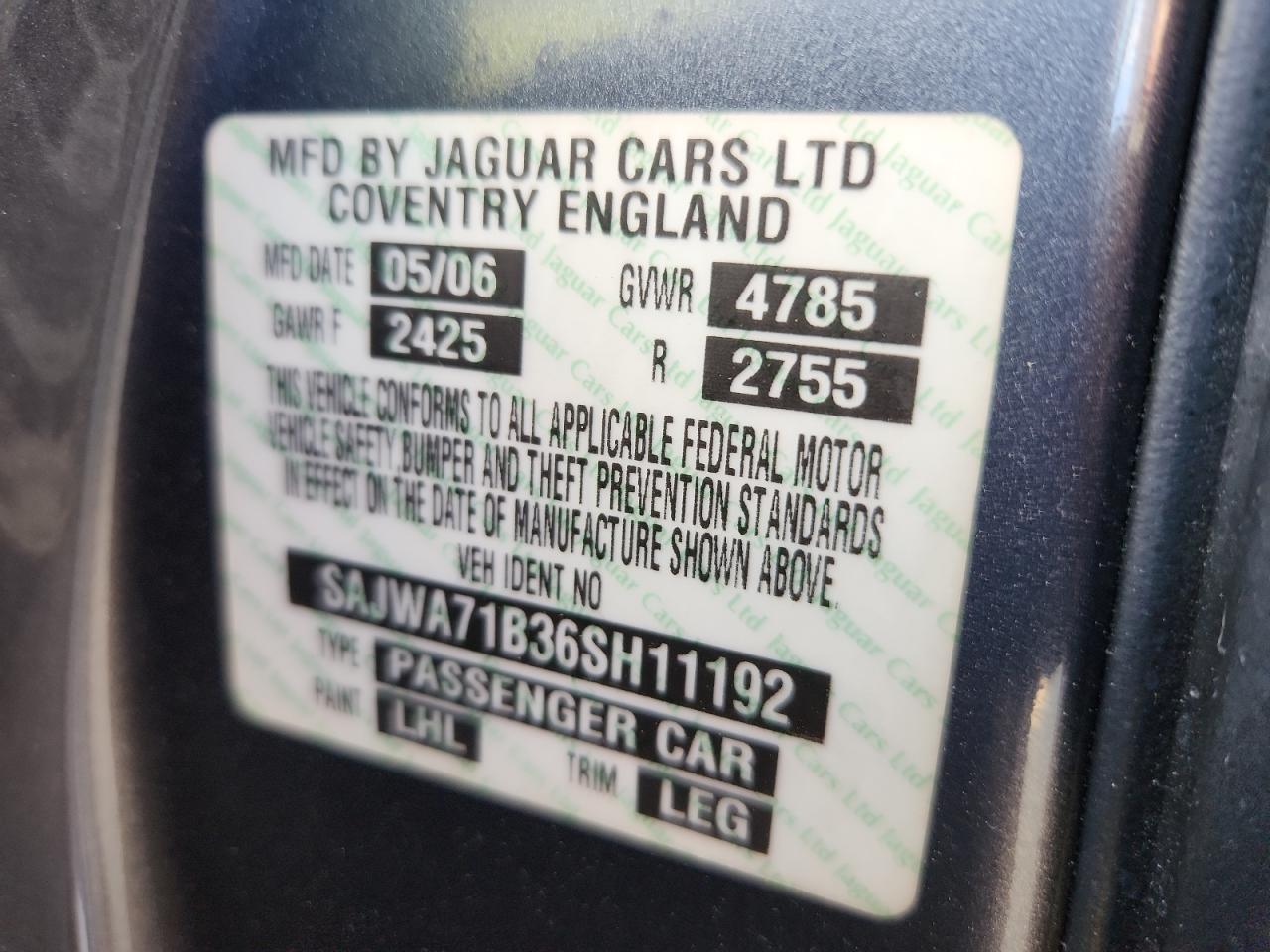 2006 Jaguar Xj8 VIN: SAJWA71B36SH11192 Lot: 84197495