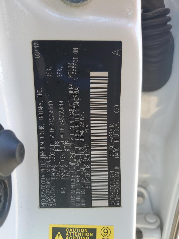 2017 Toyota Highlander Se VIN: 5TDKZRFH8HS512761 Lot: 81819605