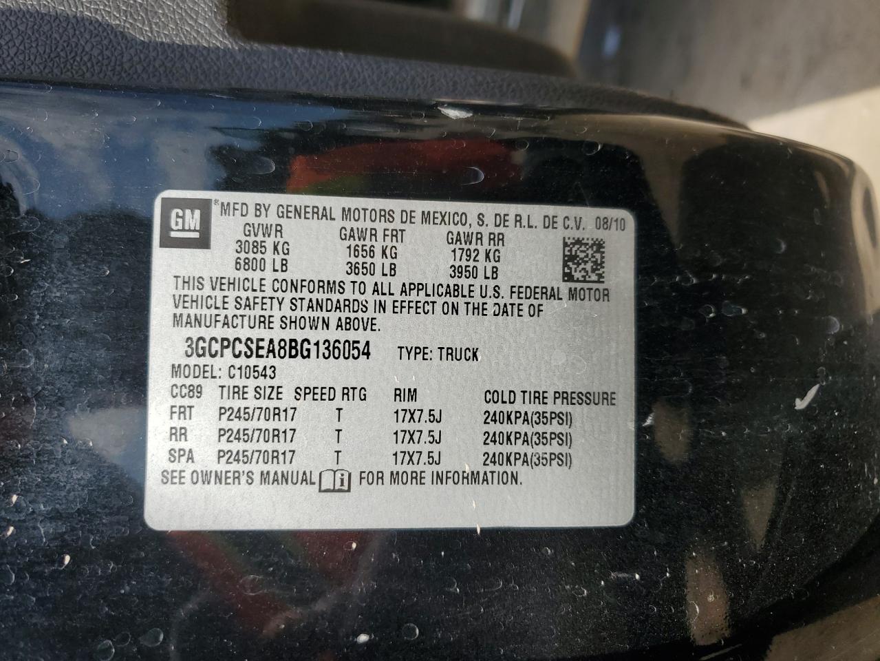 2011 Chevrolet Silverado C1500 Lt VIN: 3GCPCSEA8BG136054 Lot: 82046875