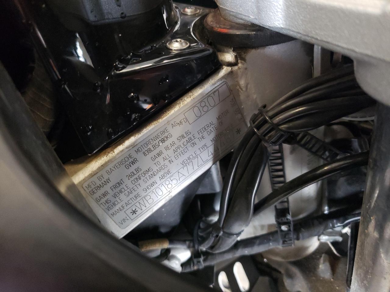 2007 BMW F650 Gs VIN: WB10185A77ZL44487 Lot: 71172815