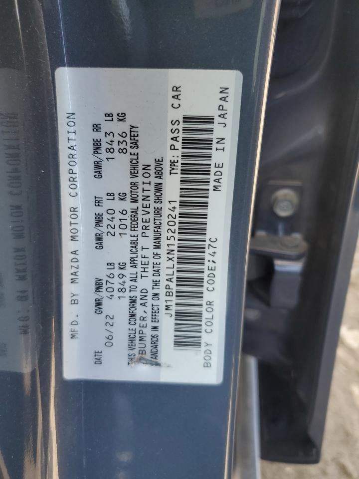 2022 Mazda 3 Preferred VIN: JM1BPALLXN1520241 Lot: 83817355