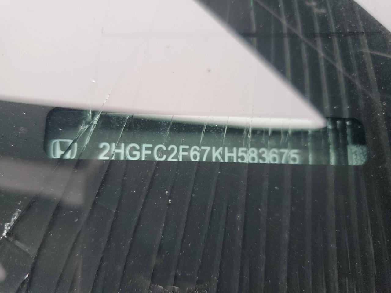 2019 Honda Civic Lx VIN: 2HGFC2F67KH583675 Lot: 80810435