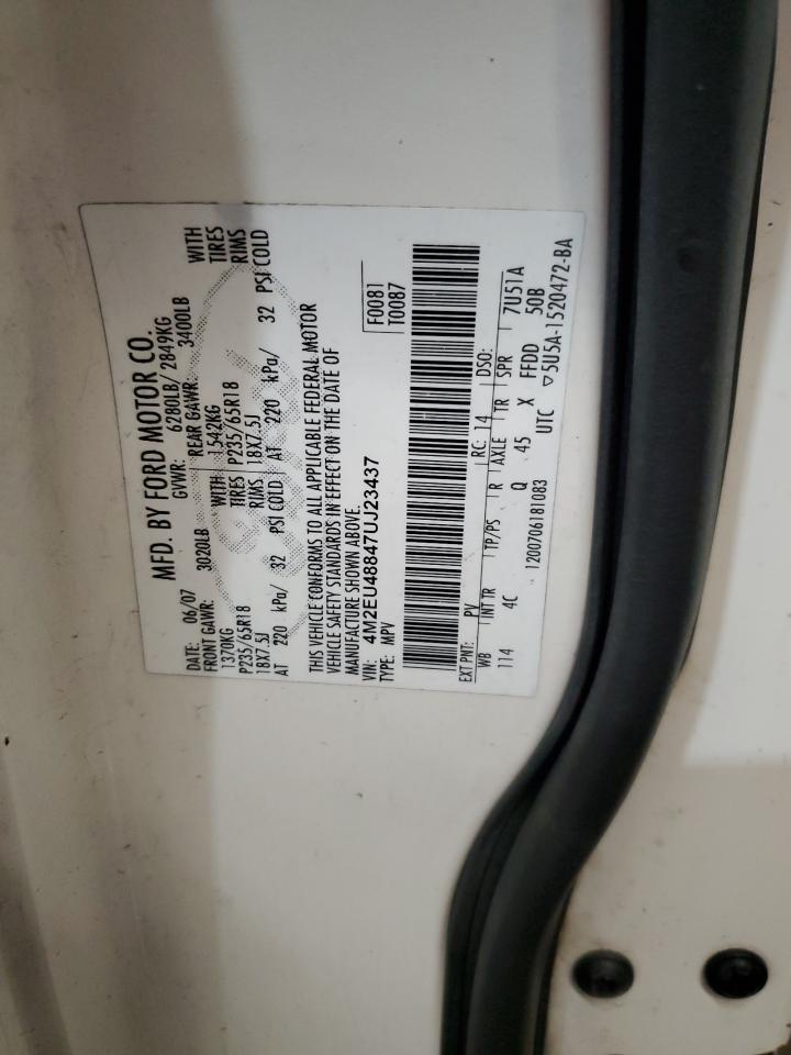 2007 Mercury Mountaineer Premier VIN: 4M2EU48847UJ23437 Lot: 83990865