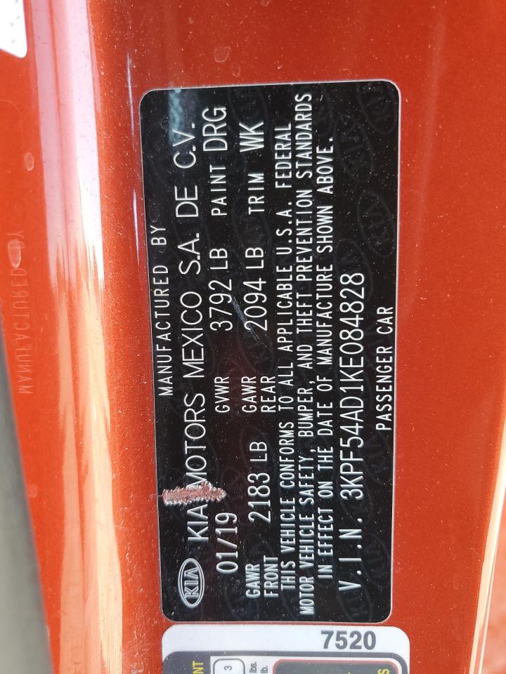 2019 Kia Forte Ex VIN: 3KPF54AD1KE084828 Lot: 81660705