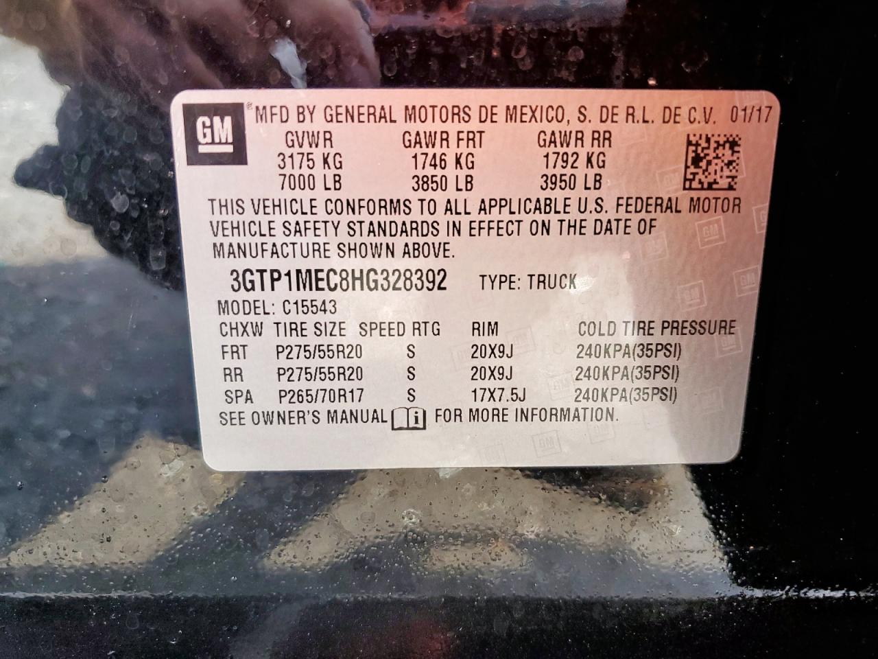 2017 GMC Sierra C1500 Sle VIN: 3GTP1MEC8HG328392 Lot: 81686735
