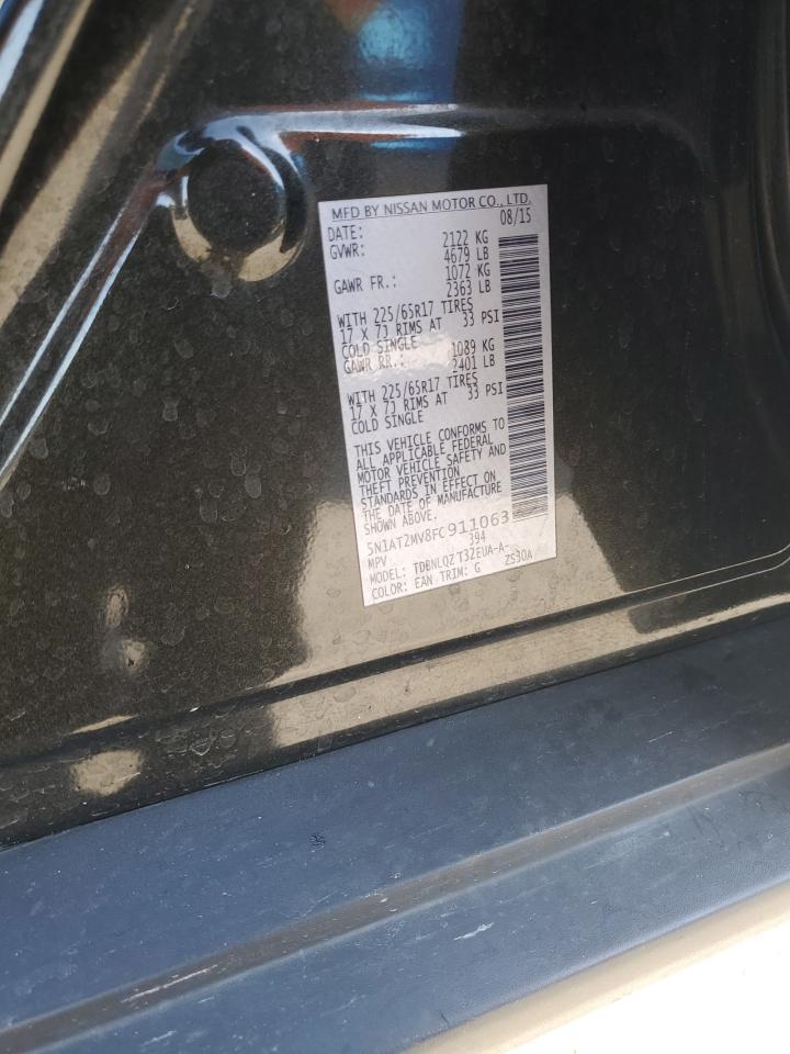 2015 Nissan Rogue S VIN: 5N1AT2MV8FC911063 Lot: 84456525